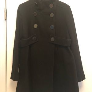 Black wool peacoat